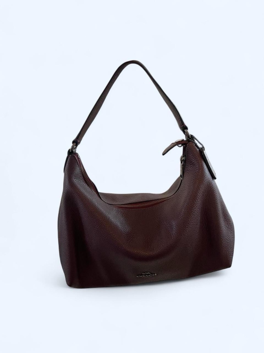 Coach Pebbled Leather Shoulder Bag in Burgundy - Picture 3 of 8